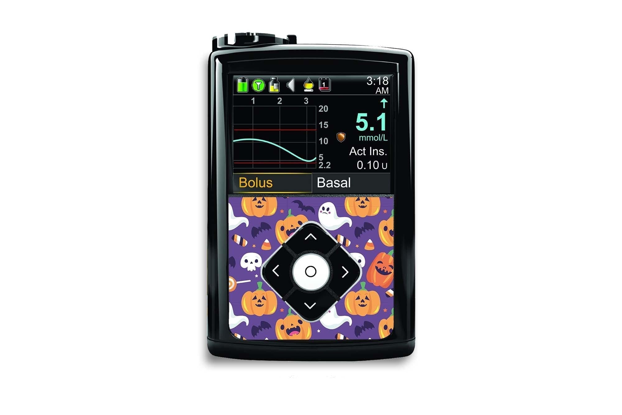 Trick or Treat Sticker for Medtronic Minimed 640g, 680g, 780g diabetes CGMs and insulin pumps