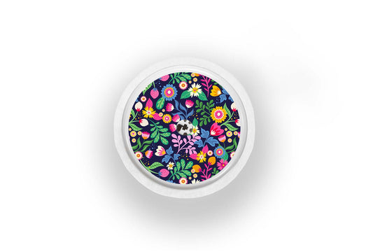 Vibrant Flowers Sticker - Freestyle Libre 1, 2, or 2+ for diabetes supplies and insulin pumps