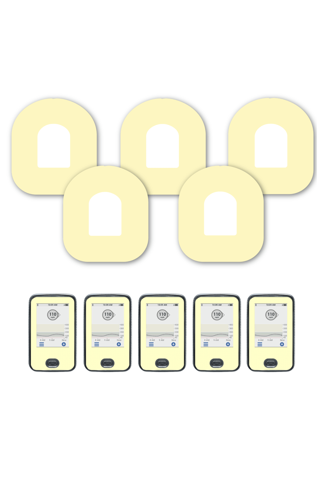 Yellow Pastel Patches Matching Set for Omnipod diabetes supplies and insulin pumps