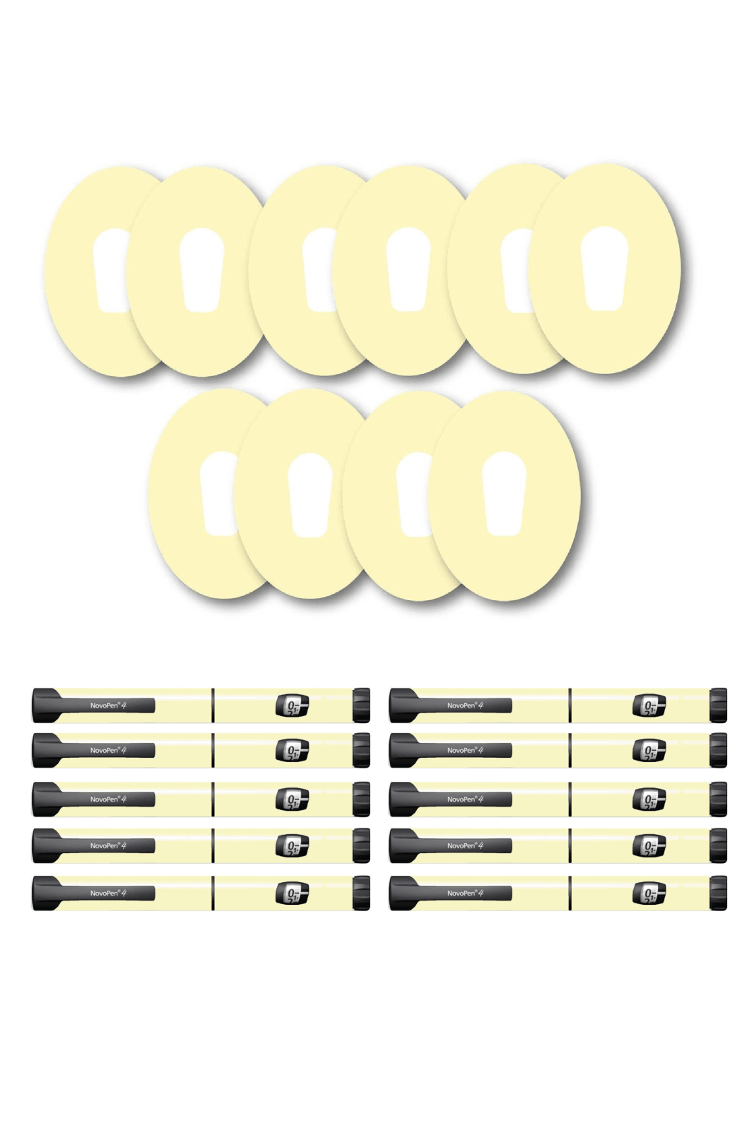 Yellow Pastel Patches Matching Set for Dexcom G6 diabetes supplies and insulin pumps