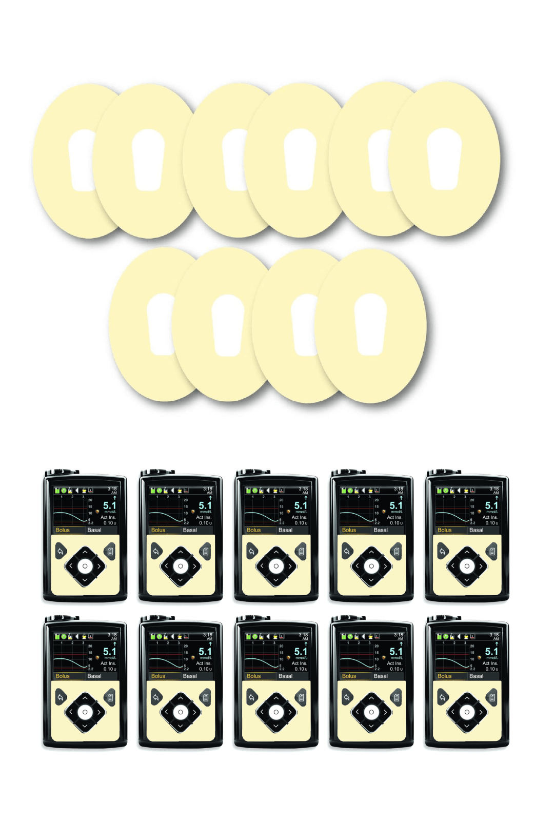 Yellow Pastel Patches Matching Set for Dexcom G6 diabetes supplies and insulin pumps