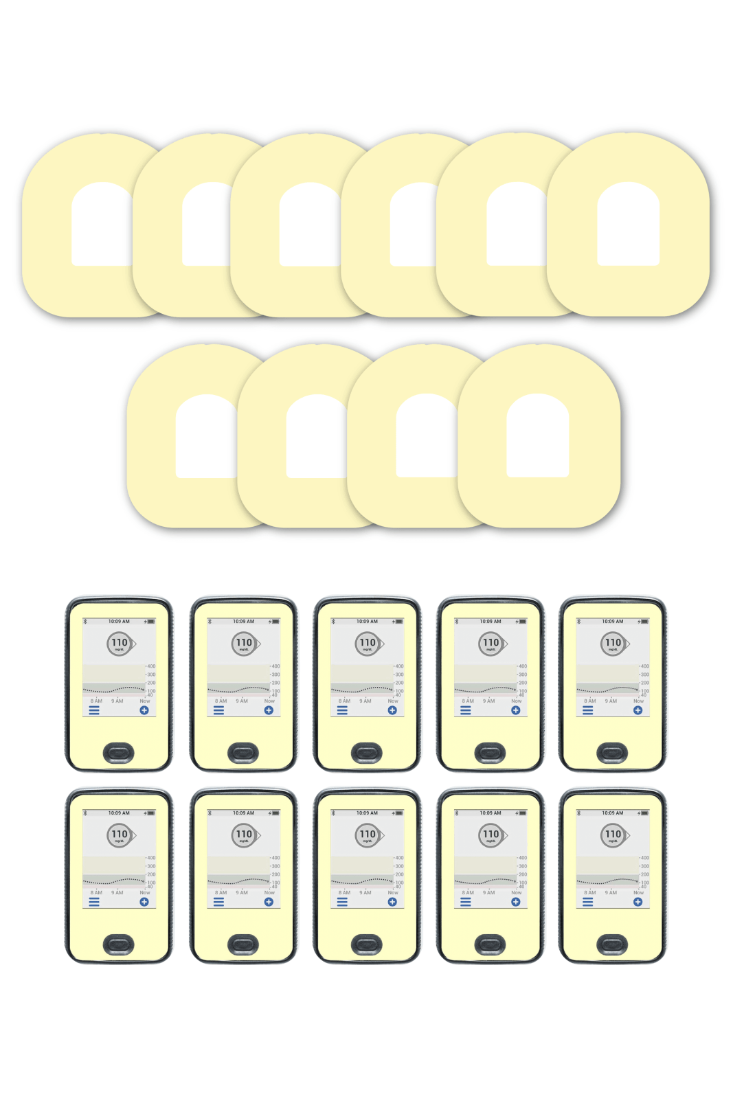 Yellow Pastel Patches Matching Set for Omnipod diabetes supplies and insulin pumps